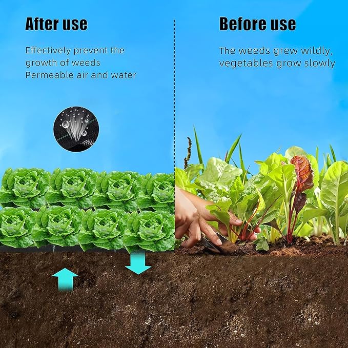 Broadfashion 6.5ft x 300ft Premium 3oz Pro Garden Weed Barrier Landscape Fabric, Durable & Heavy-Duty Weed Block Gardening Mat, Easy Setup & Superior Weed Control, Eco-Friendly & Convenient Design