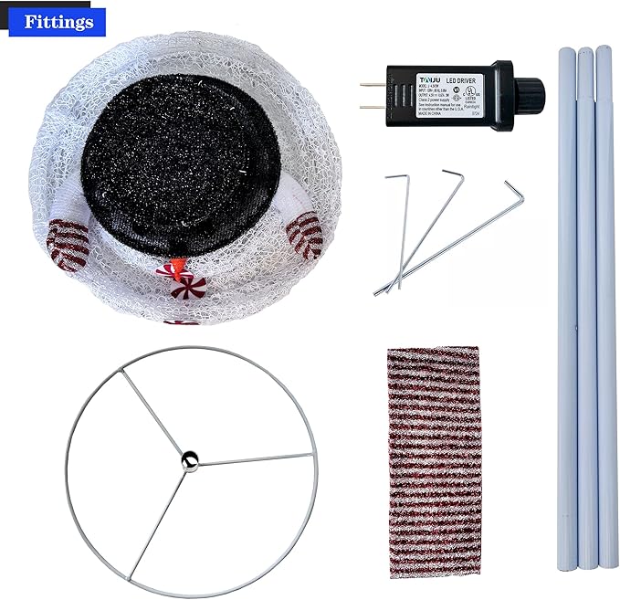 Snowman Light Up Christmas Decoration, 4 Feet Red Theme high Translucent mesh Cloth Material, Suitable for Indoor and Outdoor Patio Holiday Party Decoration