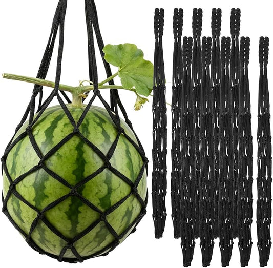 10 Pack Melon Hammock Watermelon Nets,Heavy Duty Garden Trellis for Cantaloupe Pumpkin Support,Vertical Garden Hanging Bag, Black