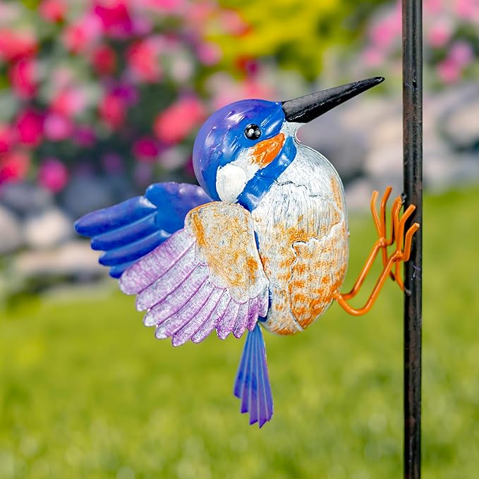 Zaer Ltd. Decorative Iron Bird Garden Stake in 5 Styles (Bird Skye with Rain Gauge)