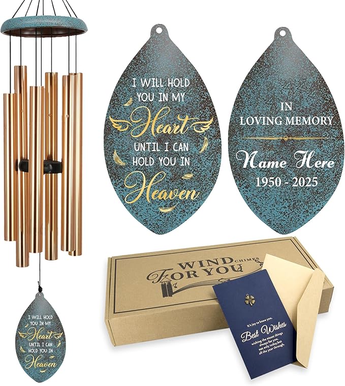 ASTARIN Personlized Wind Chimes Memorial, 35 in Sympathy Gifts for Loss of Loved One, Sympathy Wind Chimes for Loss Lover Mother Father, Metal Wind Chime for Funeral(Produced in USA)