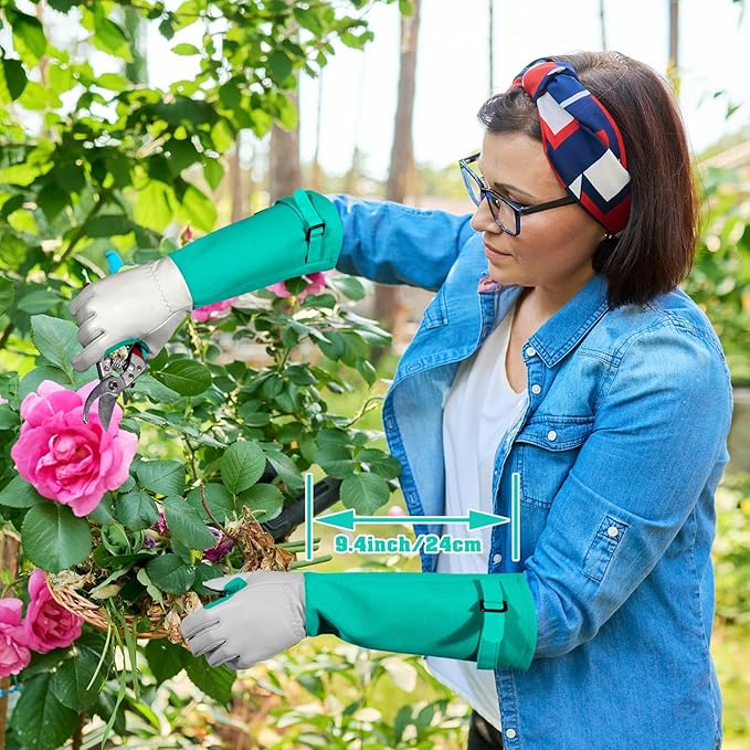 Long-Gardening-Gloves for Women/Men - Thorn Proof Rose Pruning Gloves Heavy Duty Gauntlet, Best Garden Gifts for Gardener-S