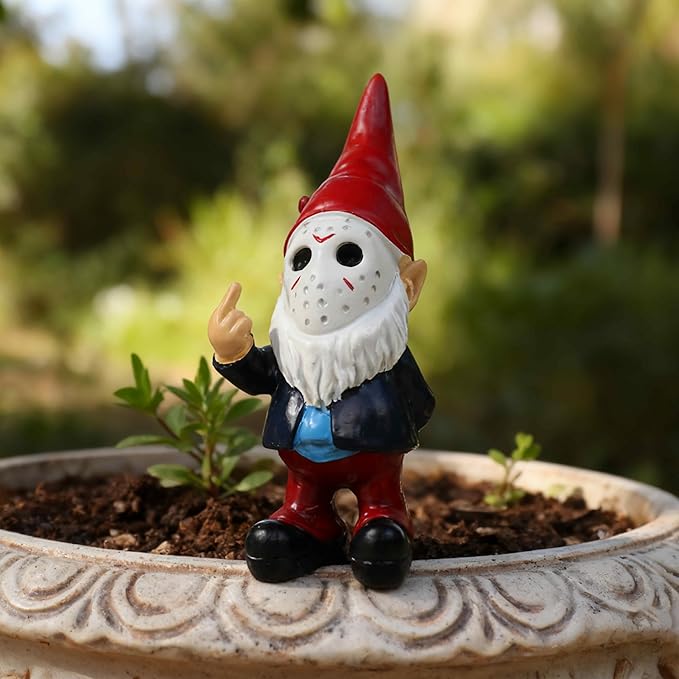 Horror Decor Halloween Decorations Indoor Garden Gnome Garden Statue Home Décor (Red Finger)