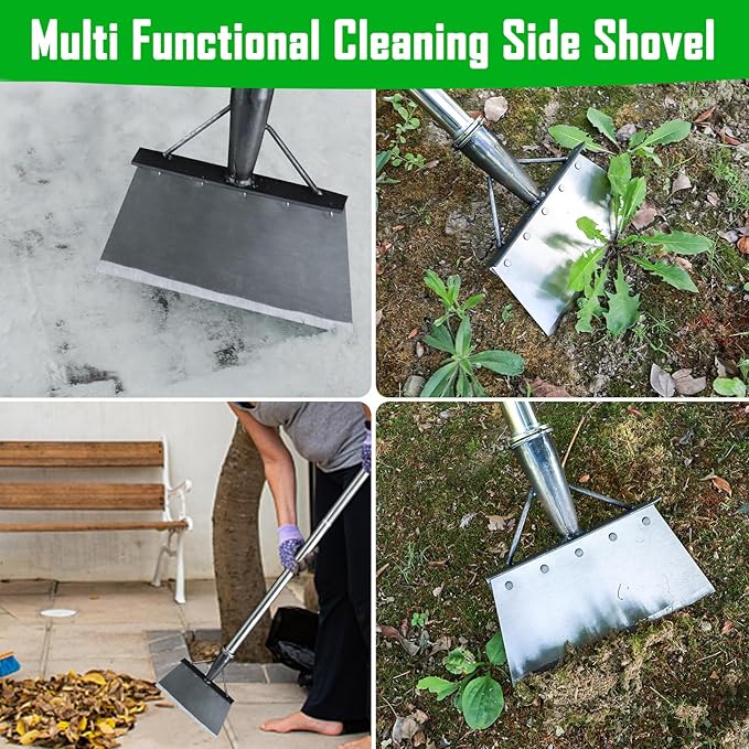 Multifunctional Garden Shovel - 56.4" Stainless Steel Cleaning Shovel for Walkway, Sidewalk Scraping, Weeding, Digging, Snow Removal