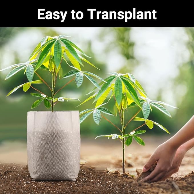 Seedling Nursery Bags, 200pcs 9 x 9 in Non Woven Fabric Nursery Seedling Grow Pouch, Garden Thickened Plant Grow Bags, Planting Flower Seed Starter Bags for High Seedling Survival Rate
