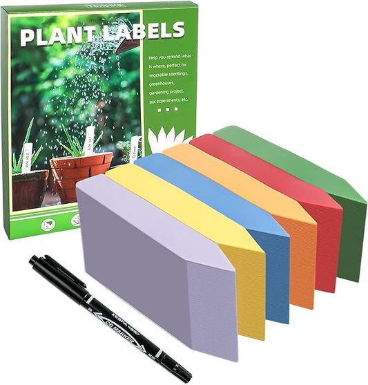 Plant Labels 4 Inch 600Pcs Plastic Plant Name Tags for Seedlings Garden Labels Markers Nursery Plant Tags Seed Labels Stakes with Permanet Marking Pen Plant Markers for Outdoor Garden (Multicolor600)
