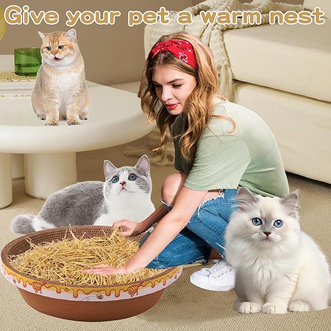 WNJ Natural Wheat Straw - 3 LB Dry Straw, Soft and Comfortable 100% Natural Straw Bale for Animal Bedding, Garden Mulch, Compost & Stray Cats Dogs Poultry, and Grass Cover