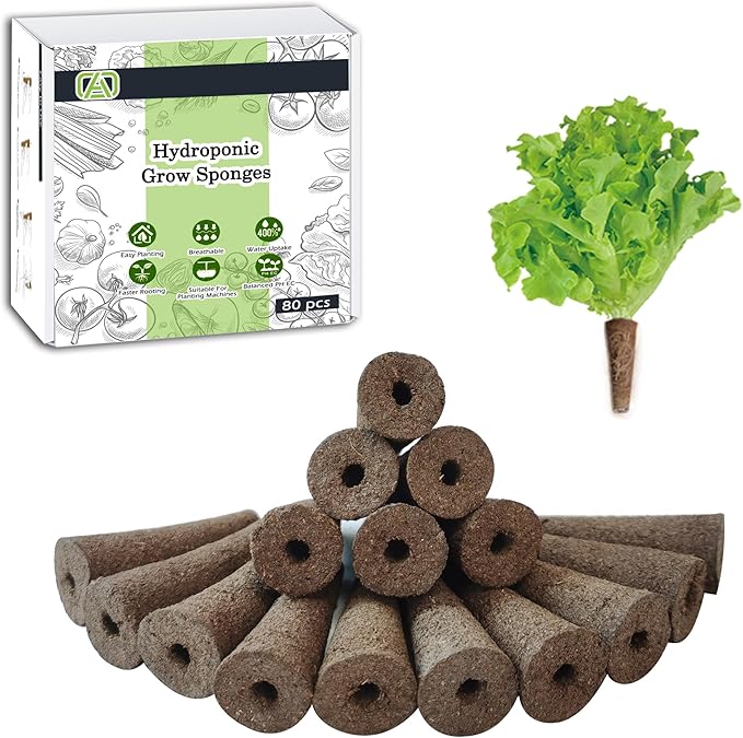 80pcs Grow Sponges Replacement Seed Pods Compatible with AeroGarden,iDOO Refill Pods for Hydroponics Growing System Supplies