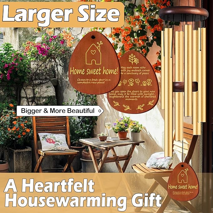 Housewarming Gifts for New Home, Home Sweet Home，House Warming Gift，New Home Gift Ideas，BestGifts for Housewarming，House Warming Gifts for Women or Men，Home Sweet Home，37 Inch Wind Chimes