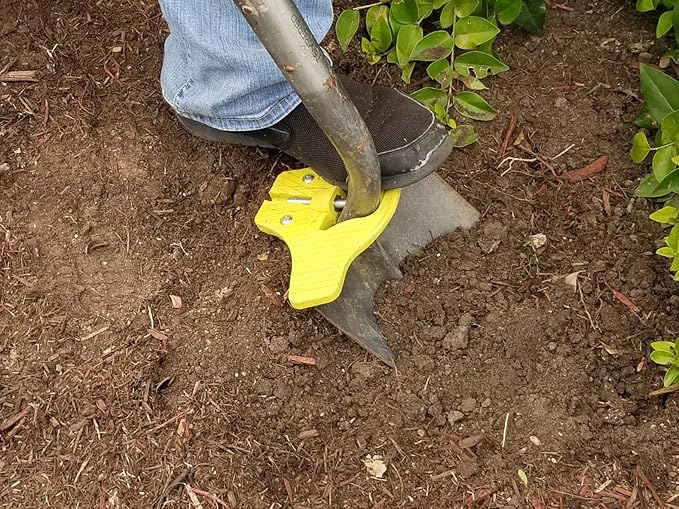 Non-Skid Attachment (Set of 2) – Back-Saving Ergonomic Foot Step for Easier Digging & Landscaping | Heavy-Duty Grip Accessory Fits Most Garden & Yard Tools – Yellow