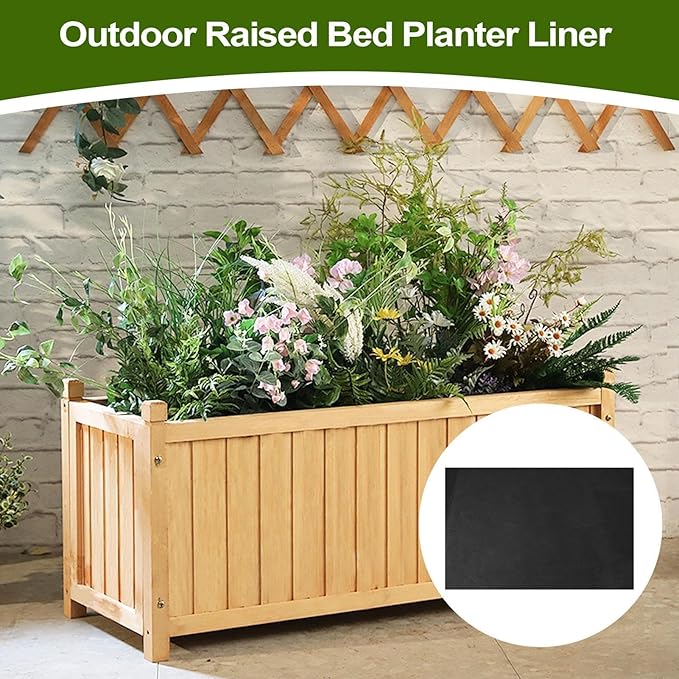63x83 Inch Planter Liner, Fabric Planter Basket Liner for Large Veg Trough, Non Woven Fabric Plant Liners, Replacement Felt Window Box Liners, Outdoor Raised Bed Planter Liner for Garden Flower Pot