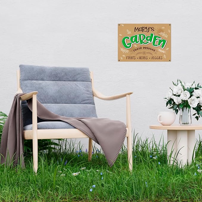 Custom Garden Signs, Personalized Sign for Garden, for Mother's Day, Mom, Christmas Gift Or Girlfriend Sign, 10x14 Inches, Rust Free .040 Aluminum, Fade Resistant, Made in USA by Sigo Signs
