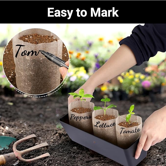 Non-Woven Nursery Bags, 200PCS 5x6 inch Fabric Planter for Plants Tree Seedling, Seed Starting Soil Transplant Pouches, Plant Grow Bags for Cutting Clones Home Garden Supply