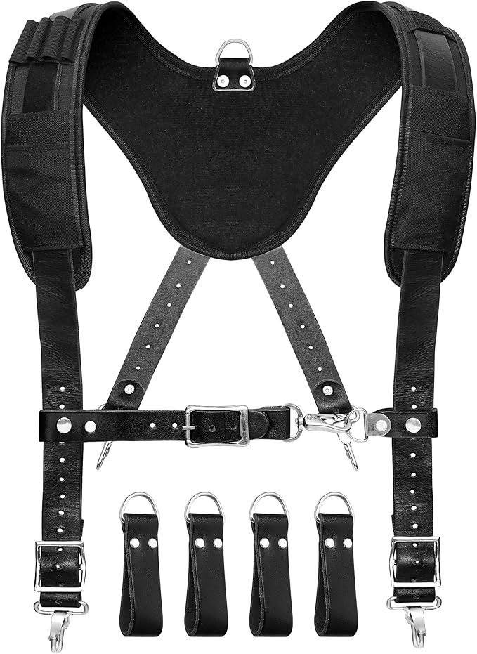 FUERI Tool Belt Suspenders for Men Heavy Duty Bags Construction Carpenter Tools Electricians Framers