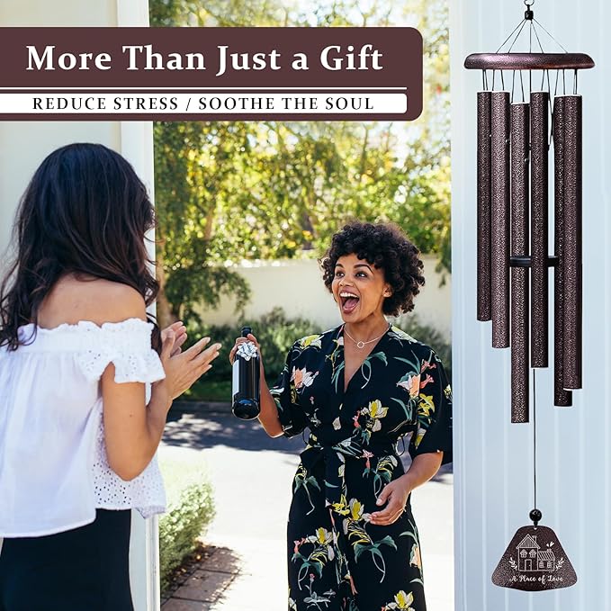 Housewarming Gifts for New Home, Home Sweet Home Gifts 32" Wind Chimes for Outside, Best Homeowner Moving Away Gift for Homewarming, New Apartment House Warming Ideas for Couple Windchimes