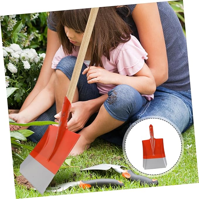 Yardwe Heavy Duty Gardening Hand Shovel - Carbon Steel Garden Spade with Extra-Large Smooth Edge Head for Digging and Soil Transfer, Lightweight and Easy to Use, Red, 14.76 X 7.95 X 1.77 Inches