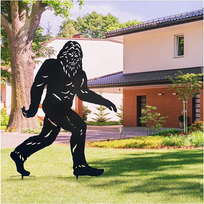 4ft Bigfoot Outdoor Decor Metal Big Foot Sasquatch Gifts for Men Women Dad Bigfoot Silhouette Statues for Garden, Outside, Yard Art, Patio, Yard Display, Forests, Lawn Decorations