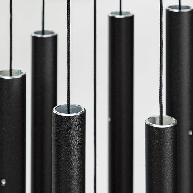 Corinthian Bells 27" Pet Memorial Wind Chime – Black – “Always Loved, Never Forgotten” with Engraved Pawprint – Soothing Sympathy Gift for Dog or Cat Loss & Remembrance