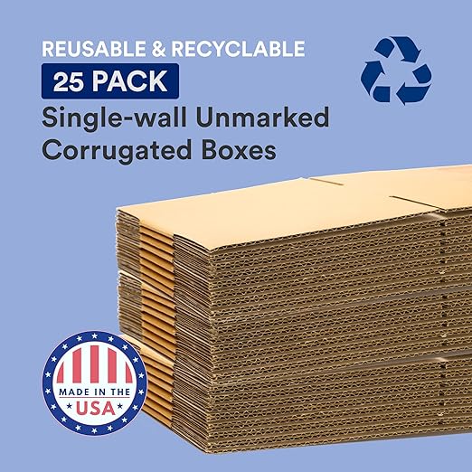 BOX USA 4x4x48 Tall Corrugated Boxes, Tall, 4L x 4W x 48H, Pack of 25 | Shipping, Packaging, Moving, Storage Box for Home or Business, Strong Wholesale Bulk Boxes