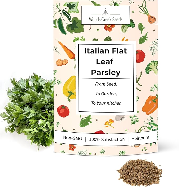 Woods Creek Seeds: Italian Flat Leaf Parsley Seeds for Planting - Over 3,000 Heirloom Non-GMO Italian Parsley Seeds for Planting - Beginner Friendly Herb Gardening for Indoor, Outdoor & Hydroponic
