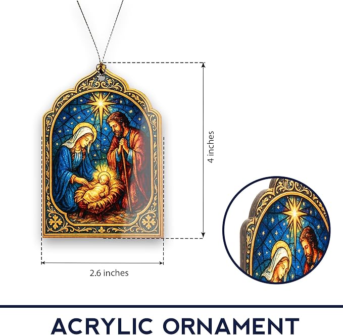 Nativity ornaments - Nativity scene - Christian Gifts for Women. Men - Regilious gifts - Xmas ornament - Christian Christmas ornaments - Easter Decor. Christmas Decor - car hanging accessories