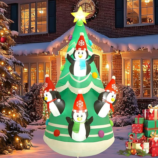 10FT Christmas Tree Inflatable Decoration with Built-in LED Lights, Christmas Outdoor Inflatable Decoration for Lawn, Yard, Garden, Patio