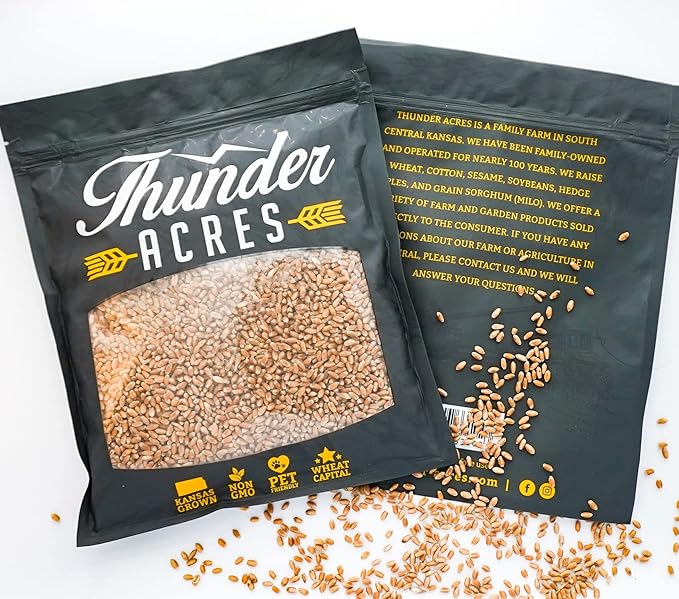 Non-GMO, Thunder Acres Premium Wheat Seed, Cat Grass Seed, Wheatgrass, Hard Red Winter Wheat (10 lbs.)
