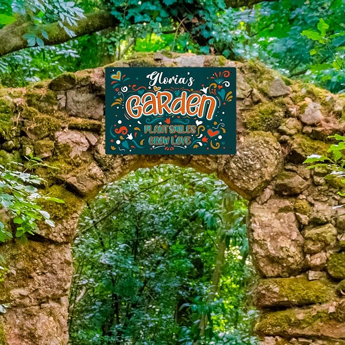 Custom Garden Signs, Personalized Sign For Garden, For Christmas, Mom, Her Or Girlfriend Sign, 12x18 Inches, Rust Free .063 Aluminum, Fade Resistant, Made in USA by Sigo Signs