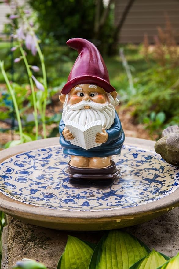 BigMouth Inc. Funny Garden Gnome on a Throne, Durable Ceramic Statue Decoration, Weather-Proof Outdoor Gnomes for Yard Lawn Garden Decor, Housewarming Gag Gift - 9.5" Tall