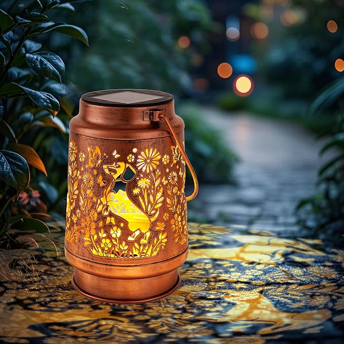 Dachshund Solar Lanterns Outdoor Waterproof - Decorative Hanging Solar Lights for Garden Patio, Gifts for Women, Men, Dog Lovers, Yard Table Lawn Porch Pathway Decor