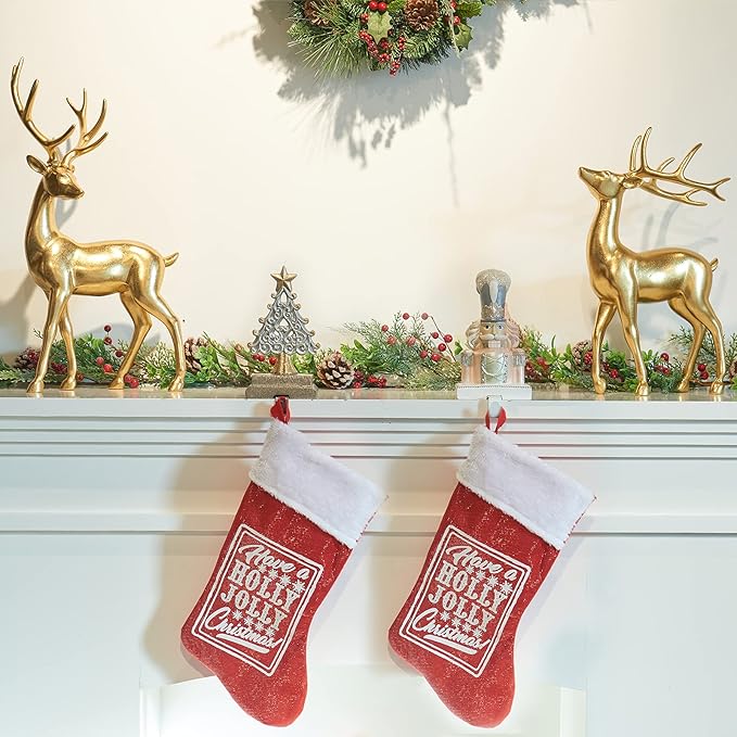 Newman House Studio Gold Reindeer Christmas Decoration Indoor - Large Christmas Reindeer Decor Statue 11 * 6.9 * 20.9 Inch