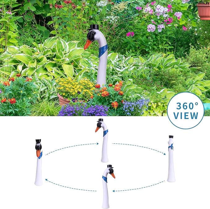 Porch Goose Statue Stake Garden Goose Decor, 16'' Planter Decor Goose Stake Outdoor Decorative Front Porch Figurine for Yard Patio Lawn, Best Gifts for Mom Grandma Women