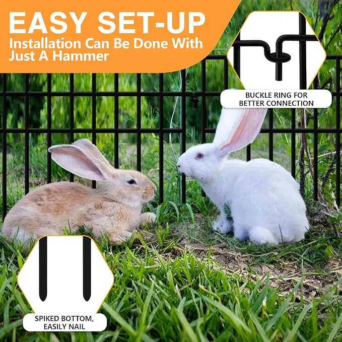 15 Panels Dog Digging Fence Barrier, 16.25ft(L) X 12in(H) Animal Barrier Fences, No Dig Defense Rabbits Fencing for Garden Outdoor Yard Deck Bottom Blocker