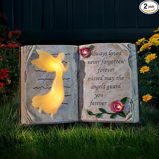 Outdoor Solar Angel Garden Stakes Lights, Waterproof Memorial Grave Decorations Gifts for Cemetery Outdoors Lawn Yard Home Patio Decor
