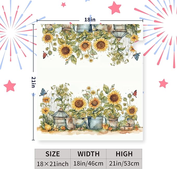 Summer Sunflower Mailbox Covers Magnetic Standard Size Yellow Sunflowers Floral Mailbox Post Cover Magnetic Waterproof Decor Rustic Flowers Mailbox Wraps for Garden Yard 21 * 18 Inch