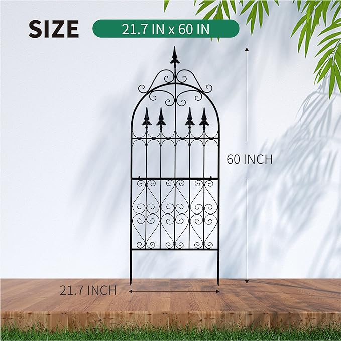 Trellis 60” x 21.7” for Climbing Plants 5FT Metal Iron Wire Vine Flower Trellises for Outdoor Climbing Plants Support