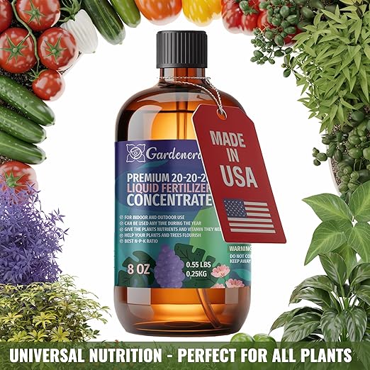 𝐏𝐑𝐎𝐅𝐄𝐒𝐒𝐈𝐎𝐍𝐀𝐋 All-Purpose 20-20-20 - Liquid Fertilizer Concentrate for Lawns, Grass, Plants, Vegetables, Fruits & Flowers | 20-20-20 Liquid Superfood for Indoor and Outdoor Plants (8 OZ)