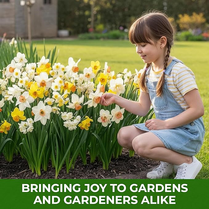 Budget Fragrant Daffodil Bulbs Collection (25 Daffodil), Perennial and Hardy, Flower Bulb Mix from Holland for Garden and Pot, 6-7 Varieties (no Seeds, not Artificial)