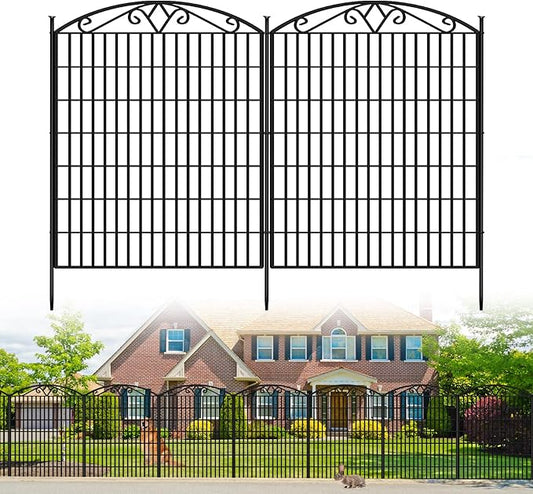 15 Panels No Dig Dog Fence Outdoor for Yard, 33in(H) x 32.5ft(W) Tall Animal Barrier Fencing Panels, Rustproof Ground Stakes Temporary Wire Screen for Patio