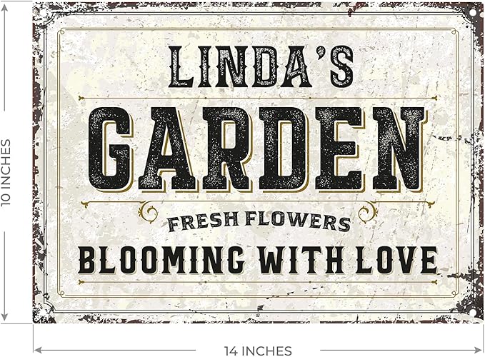 Custom Garden Sign, Christmas Season, Personalized Rustic Name for Backyard Décor Sign, 10x14 Inches, Rust Free .040 Aluminum, Fade Resistant, Made in USA by Sigo Signs