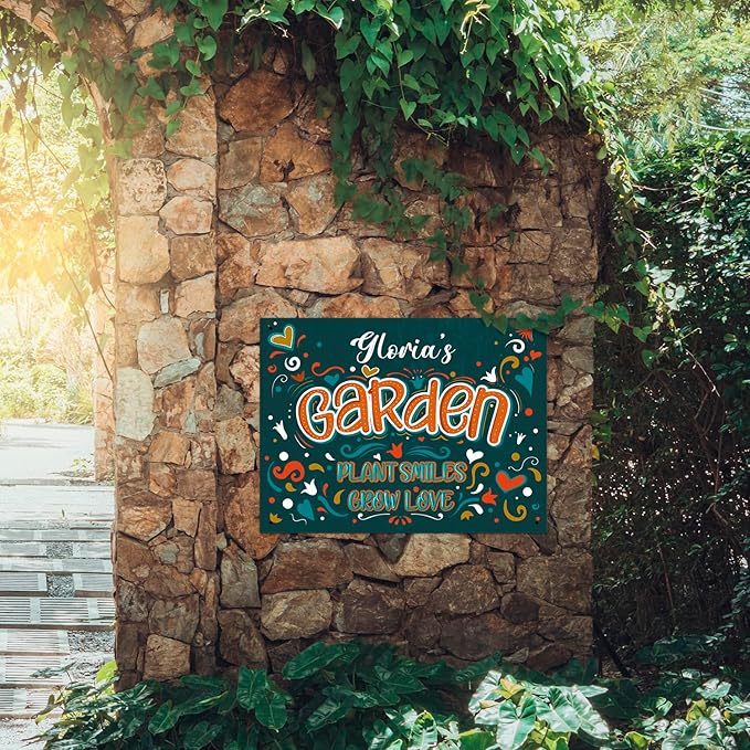 Custom Garden Signs, Personalized Sign For Garden, For Christmas, Mom, Her Or Girlfriend Sign, 18x24 Inches, Rust Free .063 Aluminum, Fade Resistant, Made in USA by Sigo Signs