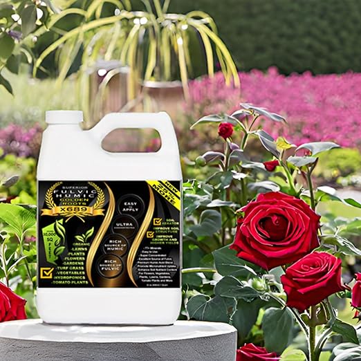 Humic Acid & Fulvic Acid Liquid Concentrate - 10,000 sq ft - Organic Plant Food Enhancer for Lawn, Plants, Turf Grass & Garden Soil