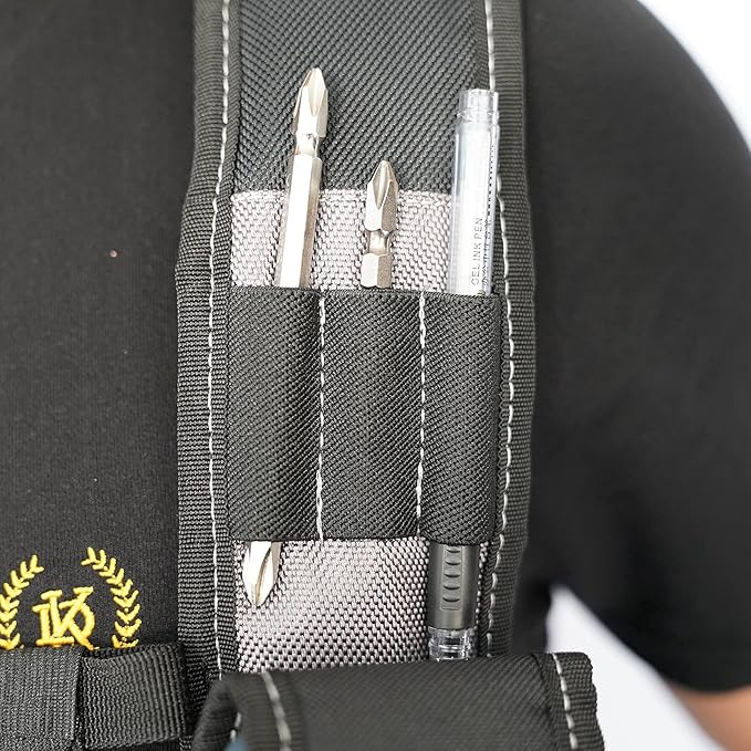 MELOTOUGH Tool Belt Suspenders Construction Work Suspenders with detachable phone holder comfortable foam shoulder padder (Grey)