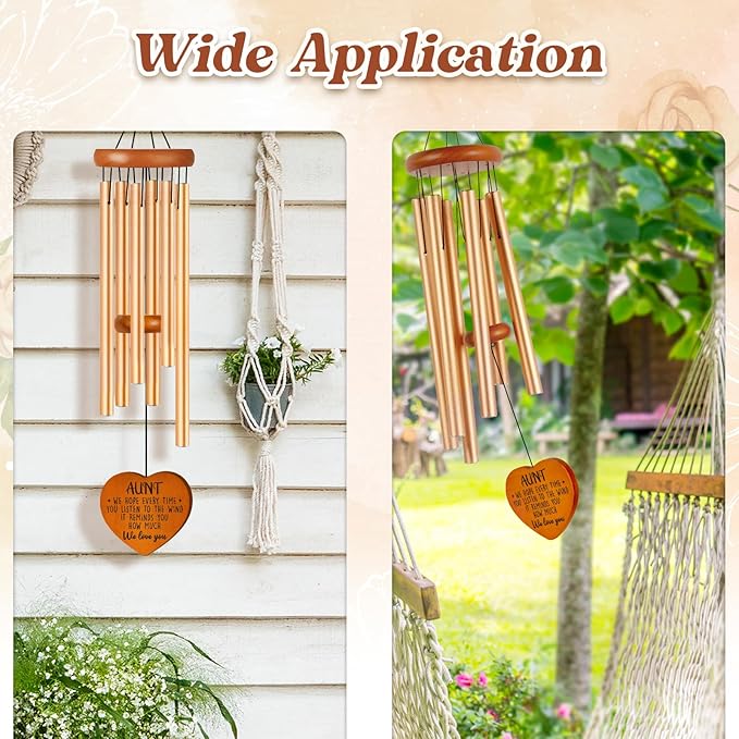 Aunt Gifts for Women, Birthday Gifts for Aunt from Niece Nephew, 36 Inches Unique Aunt Wind Chime, Large Garden Decor, Mothers Day Christmas Thanksgiving