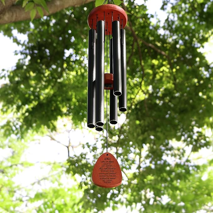 Memgift Memorial Wind Chimes - Sympathy Gift for Loss of Loved one, Weather-Resistant Outdoor Keepsake for Garden in Memory of Family