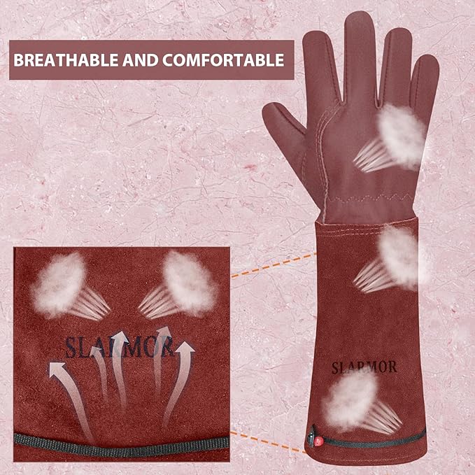 Long Gardening-Gloves Women/Men-Thorn proof Rose Pruning Heavy Duty Gauntlet, Best Garden Gifts for Gardener-XS