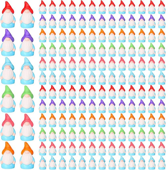 Mini Resin Gnomes Bulk Tiny Fairy Statues Small Gnomes Miniature Figurines for Landscape Outdoor Patio Yard Lawn Indoor Plant Pots Fairy Decor(180 Pcs,Mini Resin Dwarf)