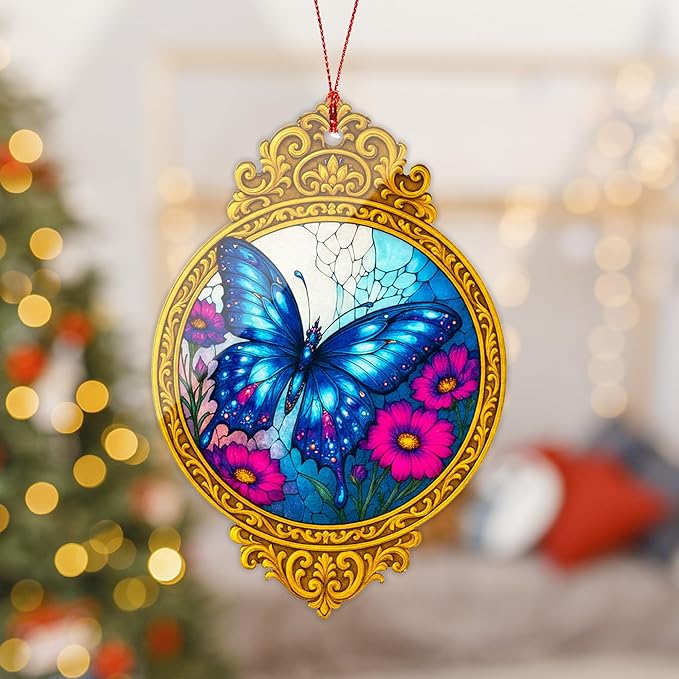 Christmas Ornament 2025 - Butterfly Gifts for Women, Christian Cross Christmas Ornament, Religious Christmas Ornaments, Beautiful Butterfly Ornaments for Christmas Tree