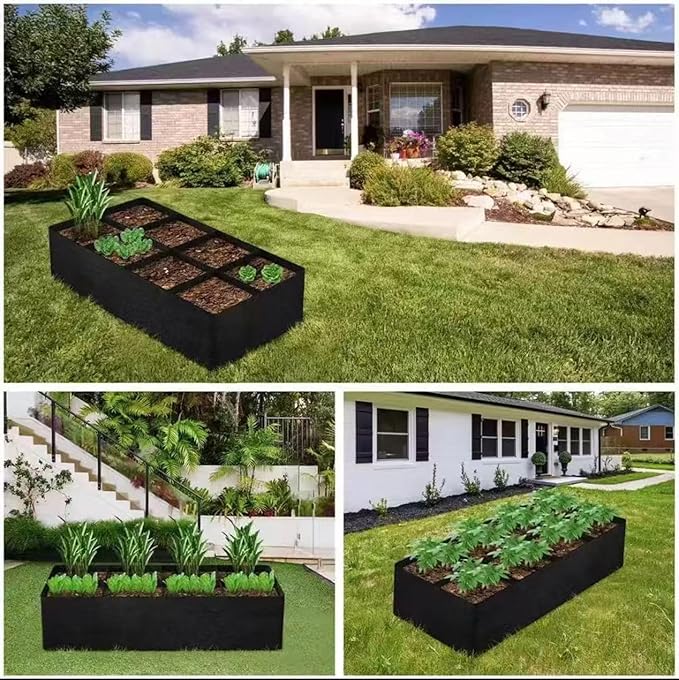 4x2 Ft Fabric Raised Garden Bed with 6 Grids - Perfect for Tomato and Potato Grow Bags, Outdoor Indoor Vegetable Garden Clearance Grow A Garden Solution