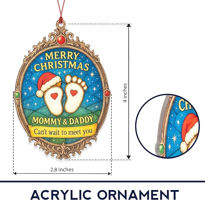 Pregnancy Announcement Ornament – pregnancy ornament – new parent gifts – baby decor – christmas ornament – Suncatcher effect window hanging – Car Hanging